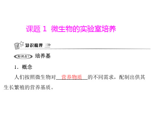 21微生物的实验室培养课件人教版选修一