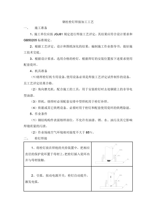 钢柱栓钉焊接加工工艺