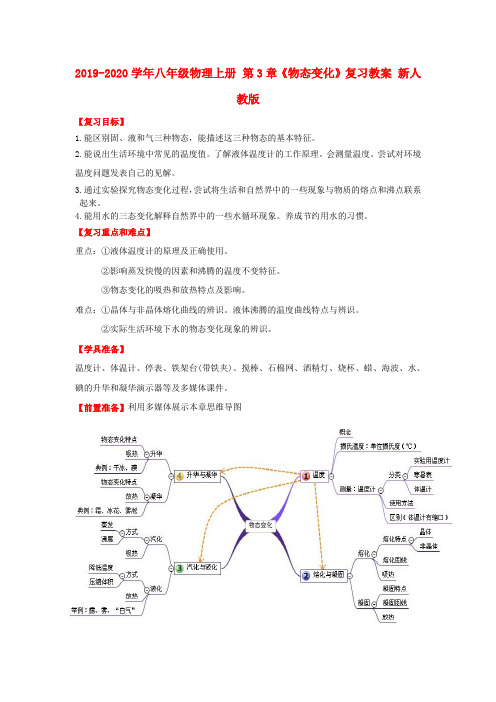2019-2020学年八年级物理上册 第3章《物态变化》复习教案 新人教版.doc
