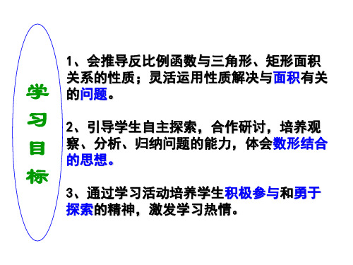 总结为k的几何意义⑶若反比例函数与正比例函数y=kx