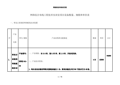 【精品】网络综合布线训方案