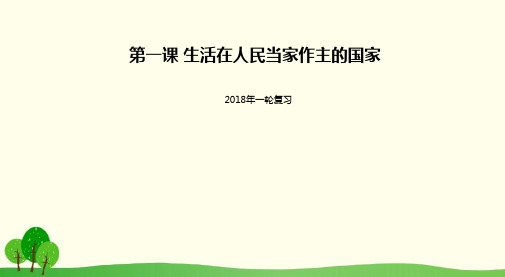 高考政治一轮复习第一单元公民的政治生活第一课生活在人民当家作主的国家课件新人教版必修2