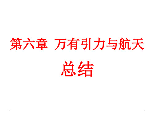 人教版高一物理必修二第六章 万有引力与航天总结(共16张ppt)