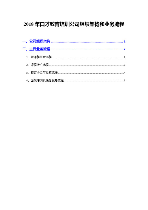 2018年口才教育培训公司组织架构和业务流程