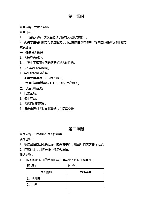 六年级下册综合实践活动教案全册