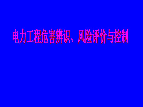 电力工程危害辨识、风险评价与控制