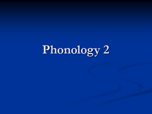 Phonology 2