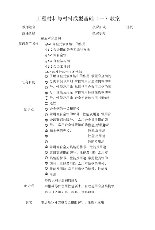 工程材料基础教案——合金钢.doc