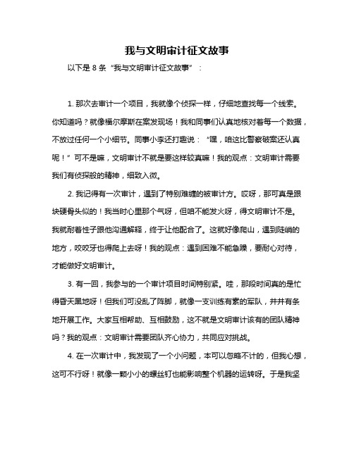 我与文明审计征文故事