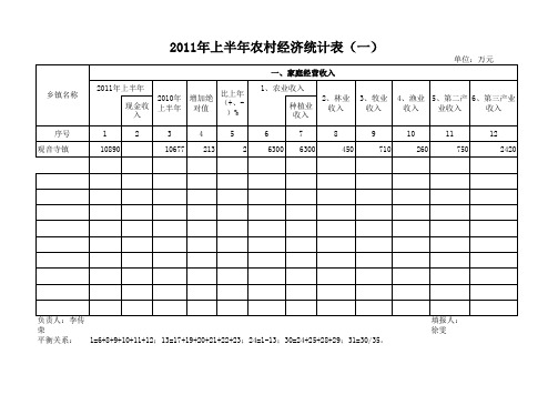 2011年农村经济统计表