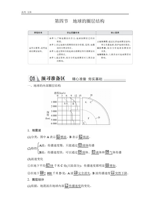 2020地理新教材教程人教第一册：第一章  第四节 地球的圈层结构