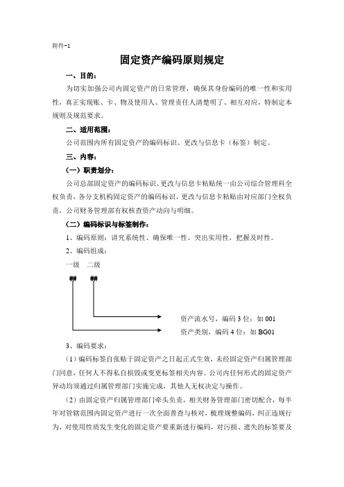 固定资产编码原则