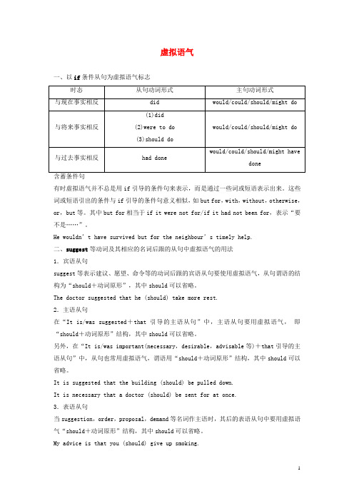 高考英语大一轮复习 虚拟语气 北师大版