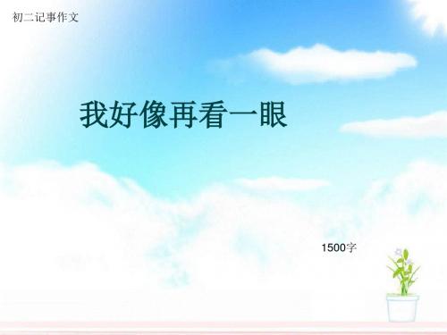 初二记事作文《我好像再看一眼》1500字(总9页PPT)