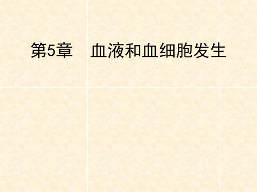 第5章-血液和血细胞的发生