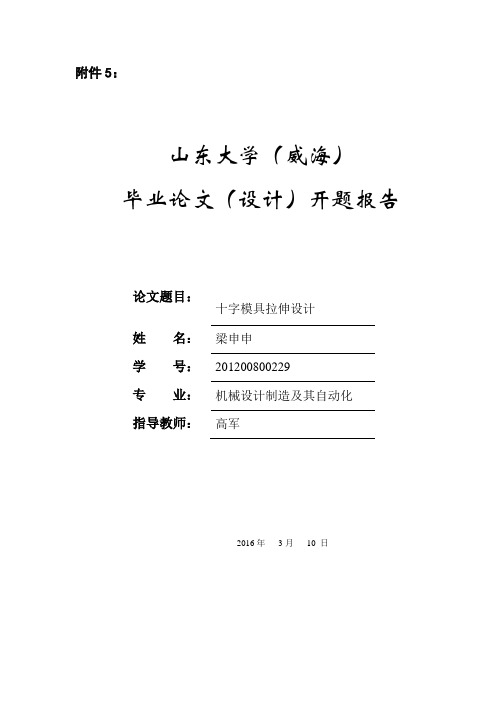 山东大学(威海)开题报告梁申申
