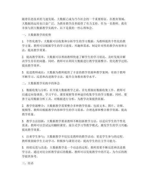 教师大数据教学心得体会