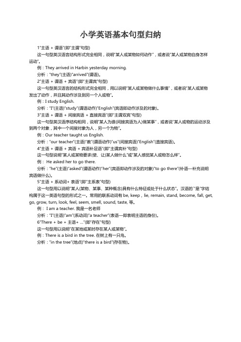 小学英语基本句型归纳