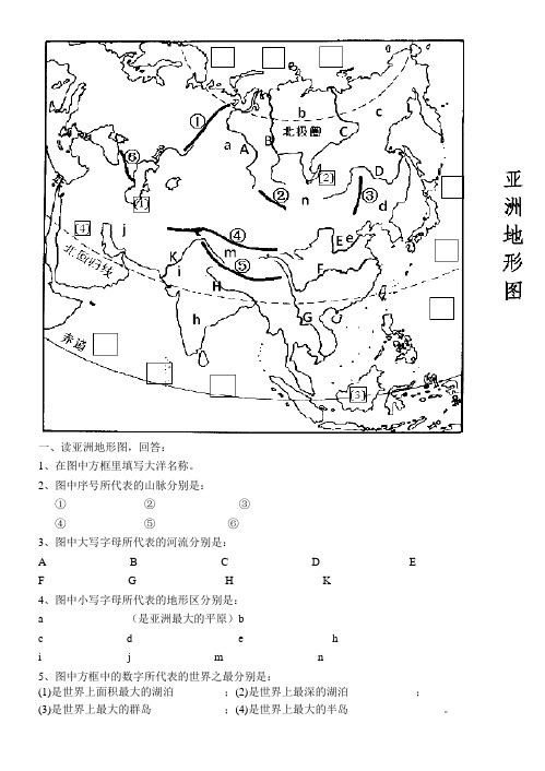 亚洲地形、气候图