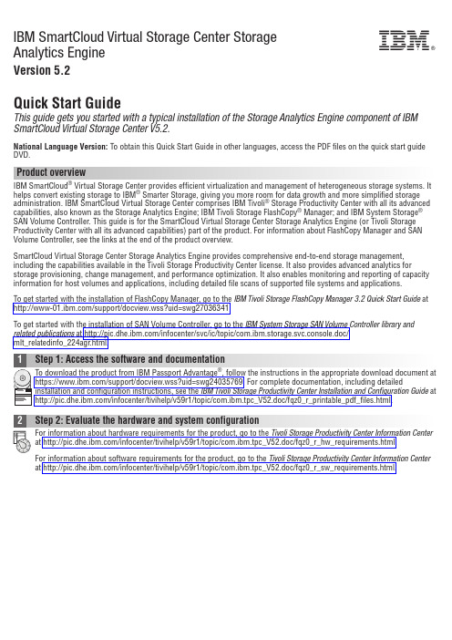 IBM SmartCloud 虚拟存储中心存储分析引擎 V5.2 快速入门指南说明书