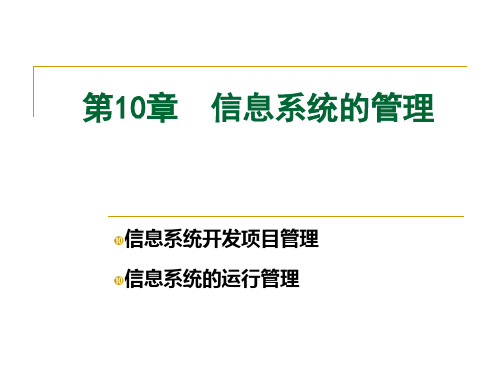 信息系统的项目管理PPT课件