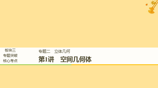 (浙江专用)2019高考数学二轮复习-专题二 立体几何 第1讲 空间几何体课件