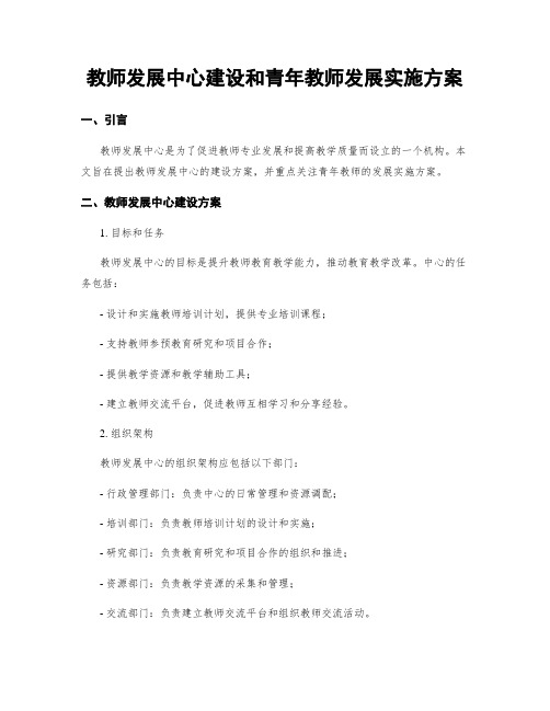 教师发展中心建设和青年教师发展实施方案