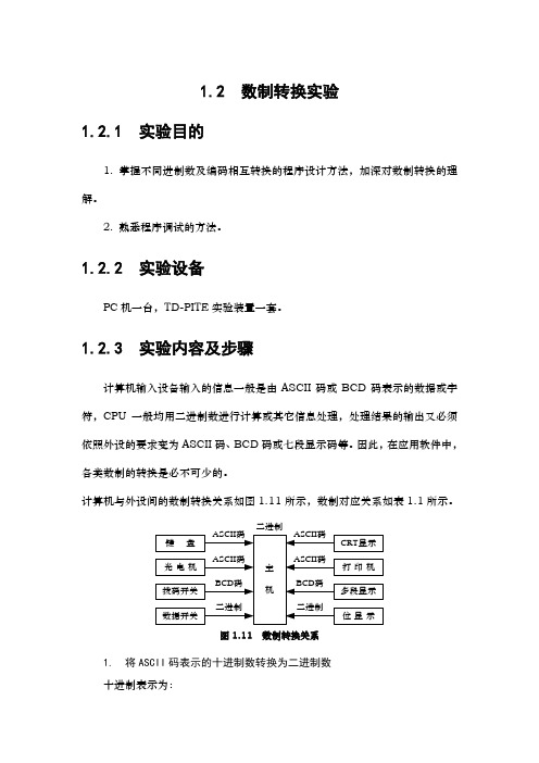 合肥工业大学电气与自动化专业实验中心 80X86微机原理及接口技术实验教程 1数制转换实验