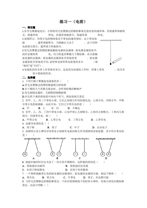 电荷练习题