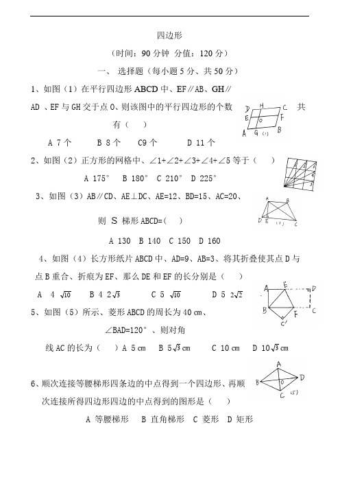 中考数学专题复习32套测试题(7)四边形