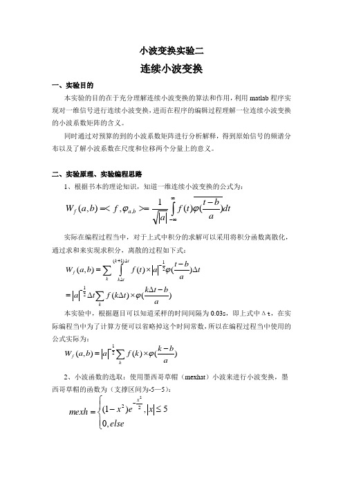 一维连续小波变换的matlab基础程序实现