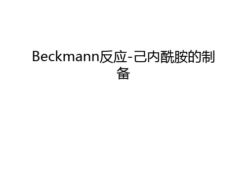 Beckmann反应-己内酰胺的制备讲课教案