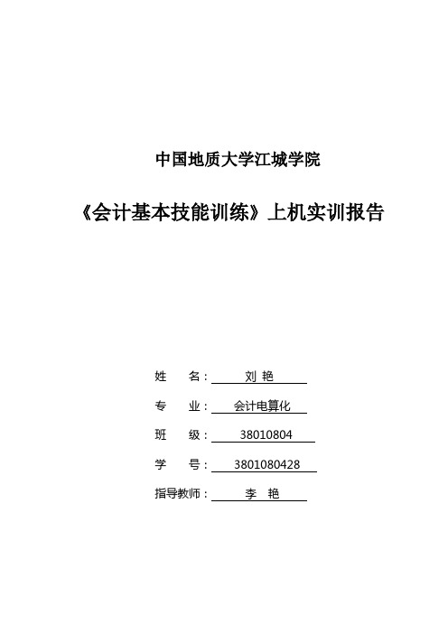 会计基本技能训练上机实训报告 - 02