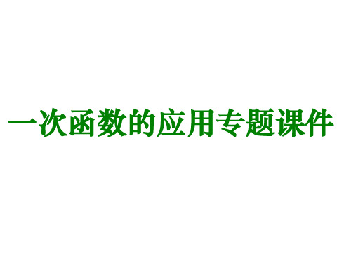 人教版八年级数学下册 第19章 一次函数的应用 专题课件  (共19页)