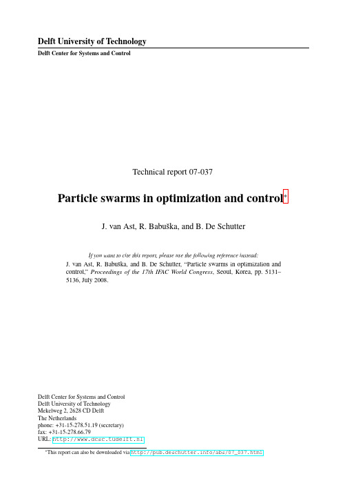 Particle swarms in optimization and control