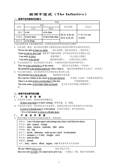 动词不定式用法详解