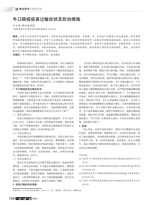 牛口蹄疫疫苗过敏症状及防治措施