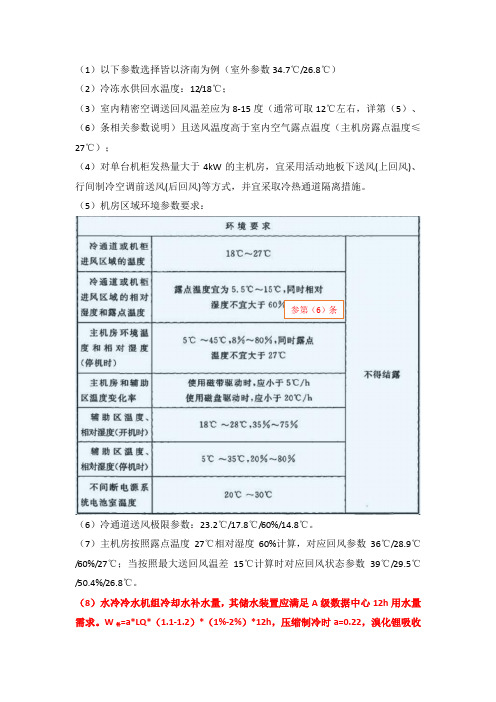 数据中心空调设计部分技术参数解析