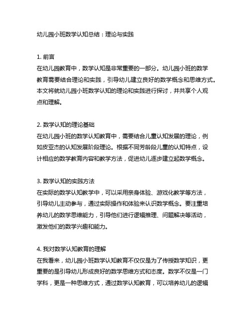 幼儿园小班数学认知总结：理论与实践