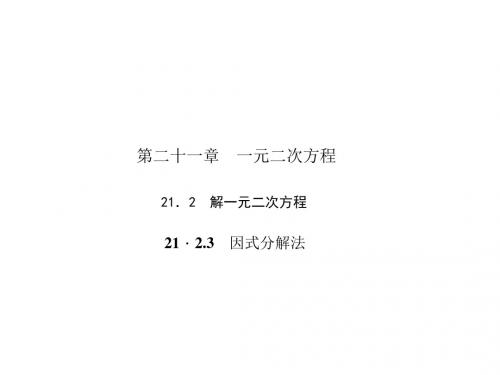 数学人教版九年级上册同步教学课件：21.2.3 因式分解法