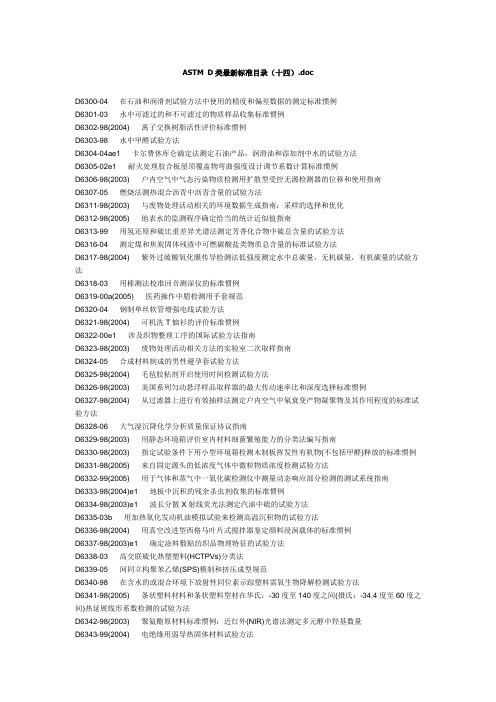 ASTM D类最新标准目录(十四).doc