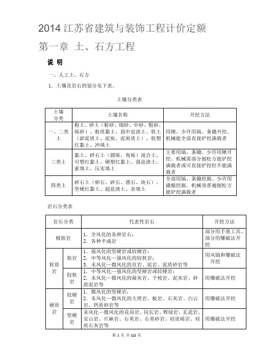 2014定额 工程量计算规则