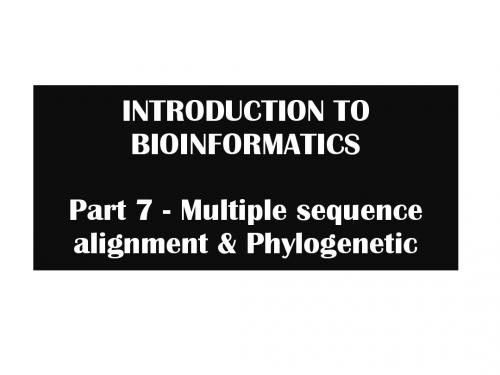 Part 5 - Multiple sequence alignment and phylogeny