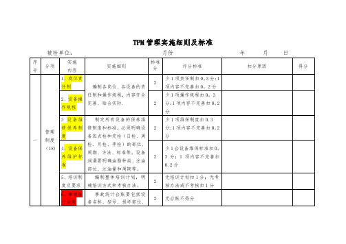 TPM管理评分标准