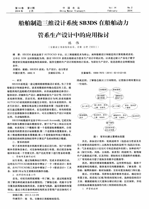 船舶制造三维设计系统SB3DS在船舶动力管系生产设计中的应用探讨