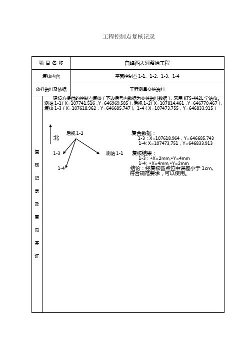 交桩点复核记录