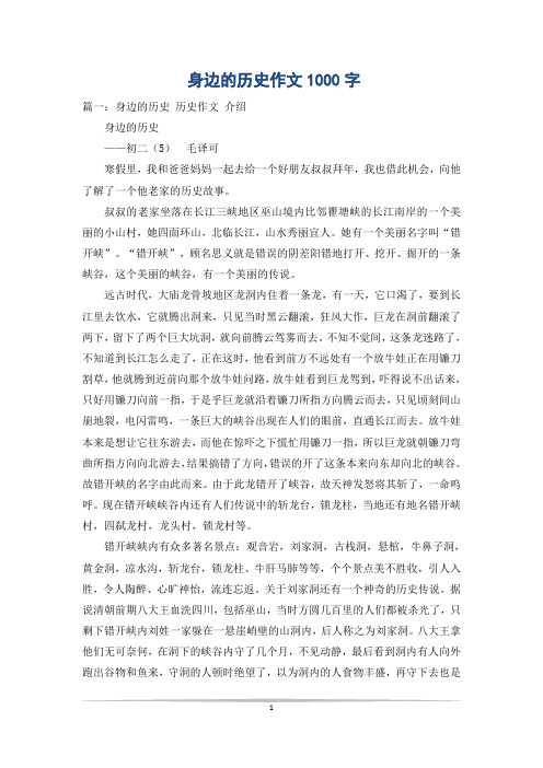 身边的历史作文1000字