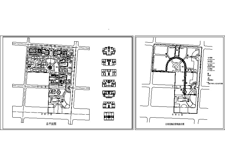 小区规划总平面图公用设施及管线综合图