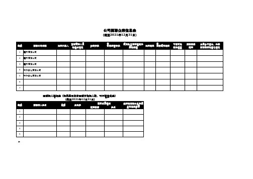 公司关联企业信息表 模板