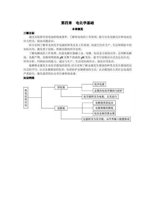 最新人教版高中化学《电化学基础》本章概览